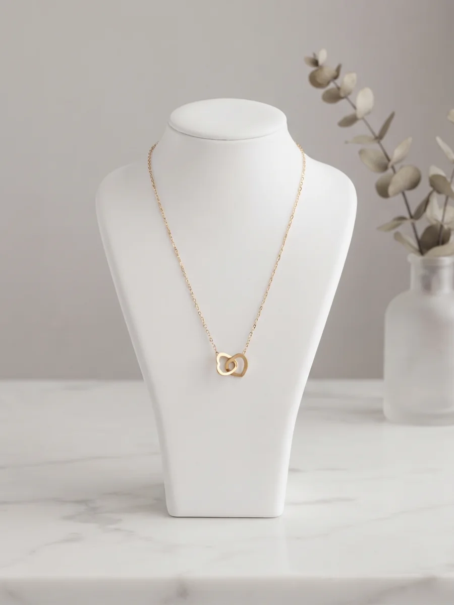 Collier anneaux entrelacés doré