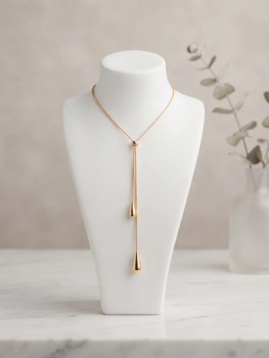Collier gouttes dorées